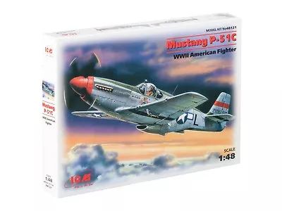 ICM 48121 WWII American Fighter Mustang P-51C 1/48 • $21.99