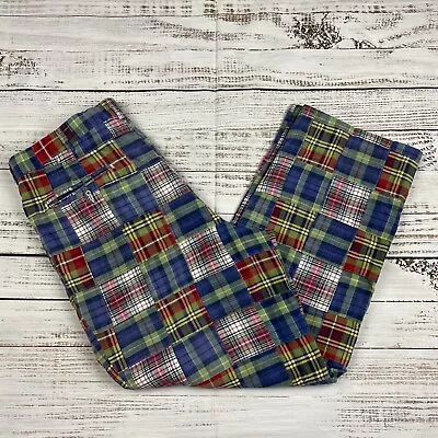 BERLE Plaid Madras Patchwork Pants Multi Color Size 33x28 Men's Pants • $39.99