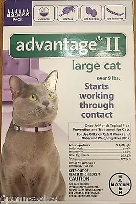 K9 Advantage II / 2 18 Flea Drop Medicine For Cats Pack 6 Month Supply PURPLE • $69.99