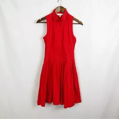 Marilyn Monroe Dress Women's Size S Red Collared Pleated Pin Up Rockabilly • $30