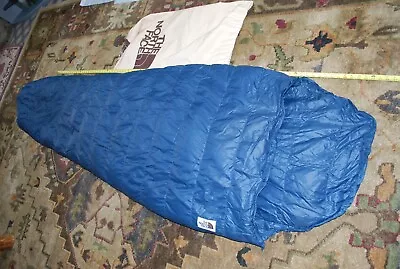 Vintage North Face Blue Heavy Fill Down Mummy Sleeping Bag 84 X 29  White Label • $66.95