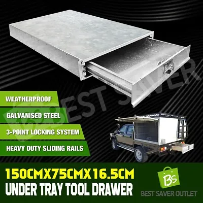 $699.79 • Buy Steel Tool Box Trundle Drawer Truck Ute Lock Under Tray Toolbox Slide Storage