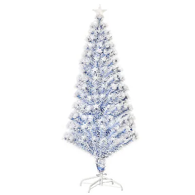 £65.99 • Buy HOMCOM Artificial Fibre Optic Christmas Tree Seasonal Decoration W/ 21 LED