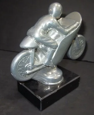 Racing Driving Motorcycle Paperweight Trophy Desk Model Statue Sanded Alum USA • $24