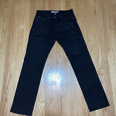 Burberry Brit Relaxed Jeans Button Fly Pocket Logo Patch Black Men Size 32L 32 W • $69