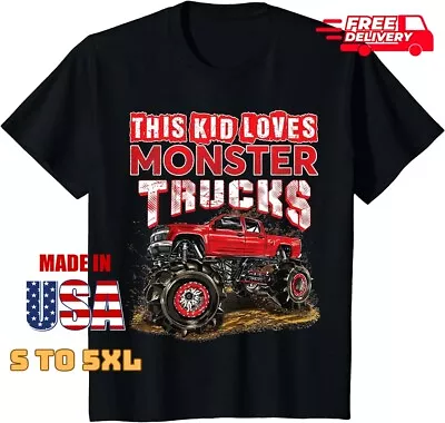 Monster Truck For Kids Boys Girls Monster Truck Lovers T-shirt Freeship • $25.99