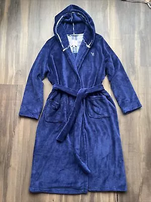 Victoria’s Secret Hooded Fleece Bath Robe Navy Blue XL • $30