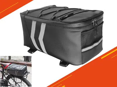 Motorcycle Waterproof Luggage Pack PU Leather Rear Tail Seat Back Bag Storage • $24.33