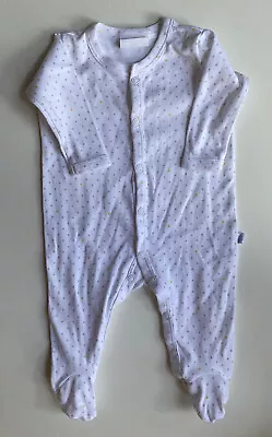 Marquise Baby Unisex Size 0-3 Months White One-piece Grey Yellow Stars VGUC • $11.95