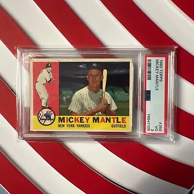 1960 Topps Mickey Mantle #350 Yankees PSA 3 EBay Certified W/ Display Frame • $475