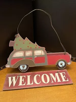 Welcome Car Christmas Tree 9 3/4” X 13” Top Of Wire Hanger   NEW • $19.85