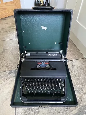 Vintage Olympia SM2 Portable Typewriter Black Cased Good Working Order C1950. • £50