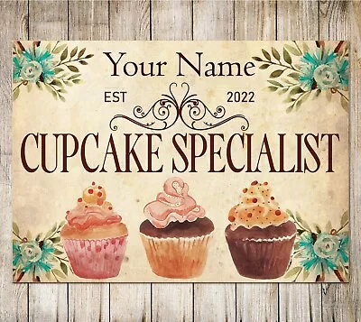 Personalised Cakery Sign Bakery Metal Cake Custom Plaque Decorator Gift Cupcake • £10