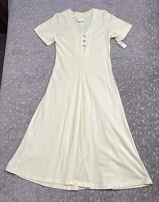 Hot Cotton Vintage 90s Dress Womens SIZE S Yellow Short Sleeve Midi Length NWT • $23.61