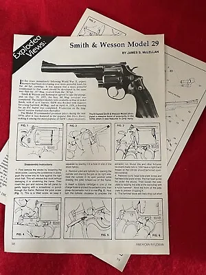 Vintage 1987 Smith And Wesson Model 29 Print Ad Exploded Views Parts List • $9.90