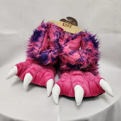 Lazy One Fun Paw Slippers Pink Purple Monster Unisex Kids Adult Choose Your Size • $25.99