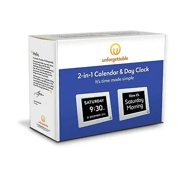 2 In 1 Calendar & Day Clock By UNFORGETTABLE Dementia SEN Visual Impairments • £29.95