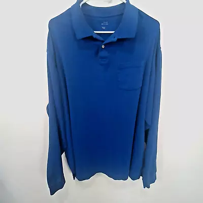 Unbranded Mens XXl Polo Blue Long Sleeve Pocket • $9.99