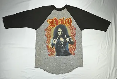 Vintage Sz L Dio Raglan Shirt 1985 Sacred Heart Tour 80s Rock Signal Tag • $413.99