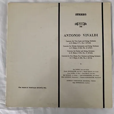 The Musical Heritage Society Antonio Vivaldi LP Vinyl Record D • $7