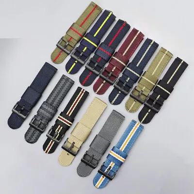 Military Style Mens Band Premium Nylon Canvas Watch Strap 20/22mm Quick-Release • £13.88