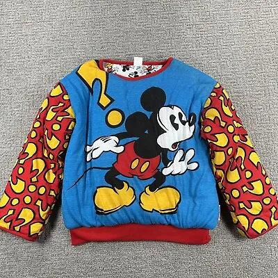 Disney Mickey Mouse Sweatshirt One Size Blue Reversible Puffer Puffy VTG Mens • $49.79