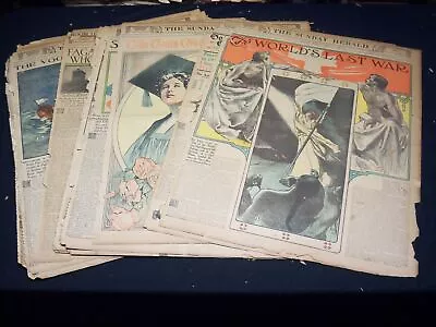 1908 The Boston Herald Sunday Magazine Sections Lot Of 21 - Nice Photos - Up 92 • $140