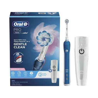 $55.95 • Buy Oral-B Pro 1500 Sensitive Care Electric Toothbrush BY BRAUN® W/Travel Case