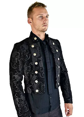 Shrine Goth Vampire Victorian Bavaria Blk Tapestry Pirat Coat Jacket Steampunk  • $224.99