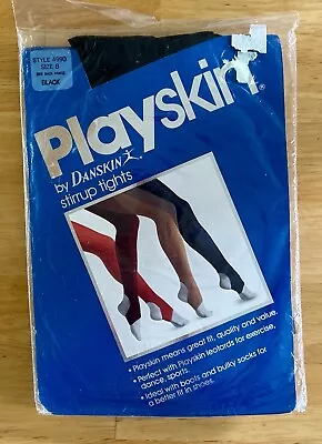 Vintage * Playskin Stirrup Dance Tights Size B/Medium In Black By Danskin 1983 • $13.50