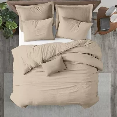 3pc Duvet Set/ 4pc Sheet Set 1000TC 100%Egyptian Cotton Beige In Solid All Size • £75.49