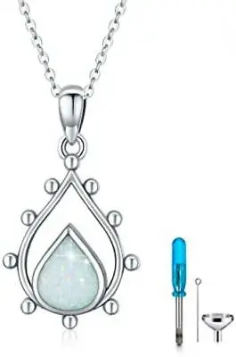 925 Sterling Silver Teardrop Pendant Urn Necklaces For Ashes Cremation Jewelry • $106.16