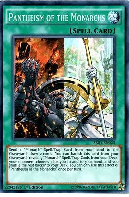 Damaged English Yu Gi Oh Pantheism Of The Monarchs - SR01-EN023 - Super Rare -  • $1.54