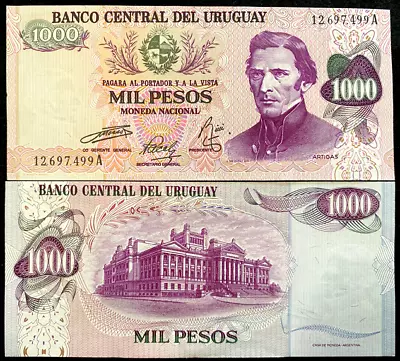 URUGUAY 1000 Pesos 1974 Banknote World Paper Money UNC Currency Bill Note • $5.75