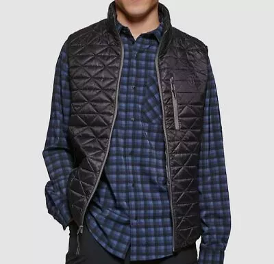 $79 Bass Outdoor Men's Black Delta Diamond Quilted Puffer Vest Jacket Size M • $25.58