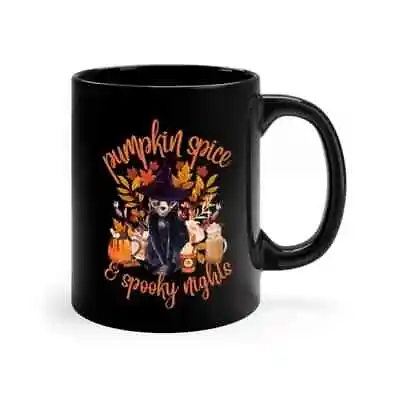 $19.95 • Buy Pumpkin Spice Latte Mug Halloween Black Spooky Cat Fall Autumn Seasonal Gift