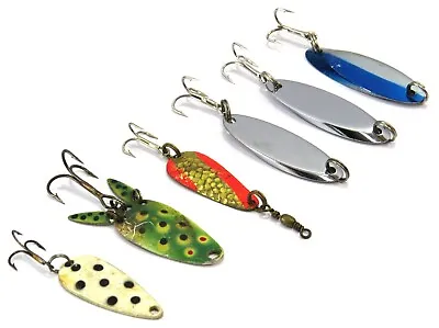 Marathon Nebco Unbranded Metal Vintage Jig Spoon Fishing Lures Mixed Lot Of 6 • $16.98