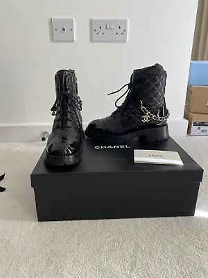 Chanel Black Leather Ankle Boots • £1000