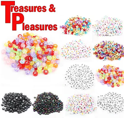 500pcs/bag Alphabet Beads Bulk Beads Colorful Alphabet Beads 7mm Plated • $7.90