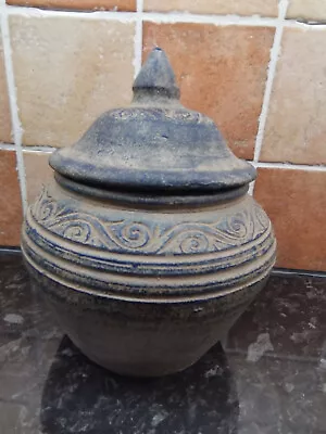 £19 • Buy Unusual? Vintage Moroccan Moorish Blue Vase Pot Art Pottery Ceramics *chipped*