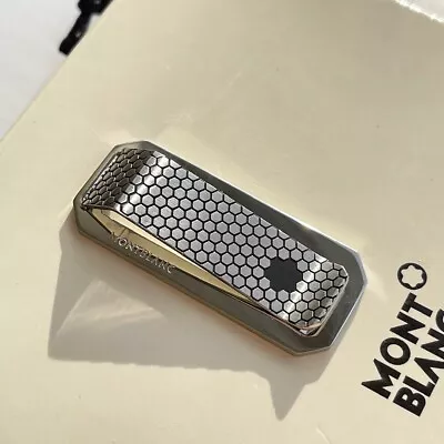 MONTBLANC MONEY CLIP HONEY COMB STAR STAINLESS STEEL Model MB 118619 FOR MEN NEW • $129