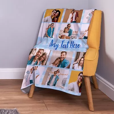 £34.99 • Buy Personalised Photo Fleece Throw Blanket | Add Custom Text & Pictures 