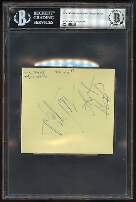 Mick Jagger Charlie Watts Cilla Black Signed Autograph 3x4 Cut Celebrities BAS • $1440