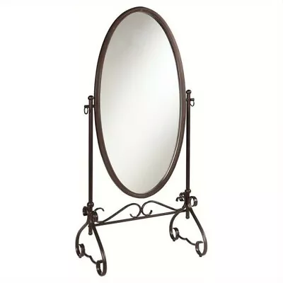 Riverbay Furniture Metal Cheval Mirror In Antique Brown • $179.01