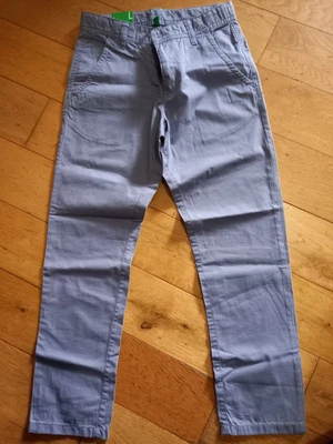 £10.99 • Buy Benetton Light Blue Boys Chino Cotton 8-9 Years New Adjustable Waist