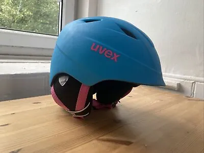 Uvex Kids Ski/Snow Helmet Aqua Blue With Pink Straps And Logo Size 52-54cm • $18.50