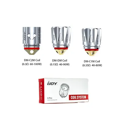 3-Pack  IJoy  DM Series Captain X3 /Saber 100 /Avenger /Diamond /Katana  Coils • £6.49