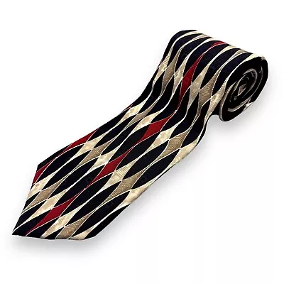 X'Andrini Mens Silk Dress Tie Made In Italy Vintage Geometric Pattern 58 3.75 • $25