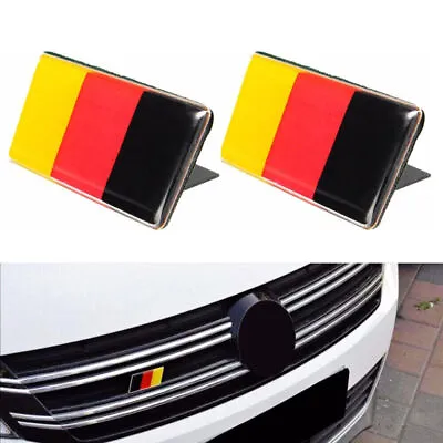 2pcs Auto Accessories Front Car Grille Bumper German Flag Emblem Badge Stickers • $8.78