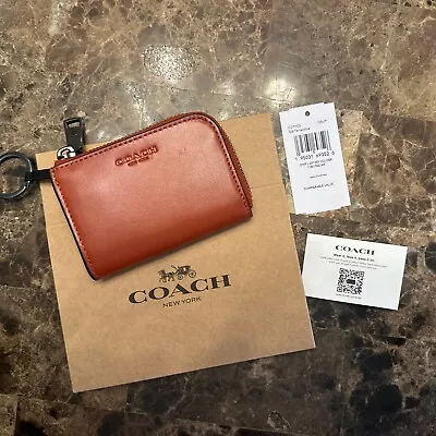 New Men’s Or Woman’s Brown Coach Zip Key Chain Wallet 4.5 X 3 Inches • $29.99